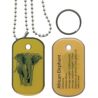 DOG TAG- ELEPHANT (SMITHSONIAN)[DXX14]