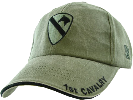 CAP-1ST CAVALRY (OD GRN W / INSIGNIA)