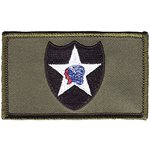 2ND INFANTRY ODGRN  /  2PIECE (H&L) ATTCH2X3"[DX18]