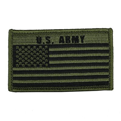 PAT-US ARMY W / FLAG (ODGRN H&L)[LX18] @